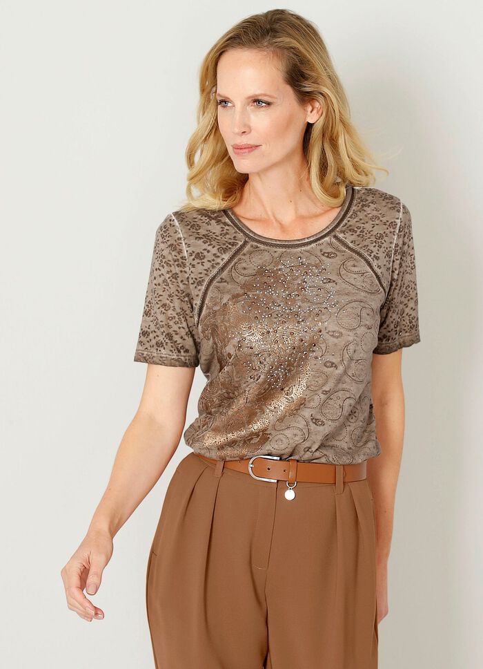 Shirt met mesh-inzetstukken 