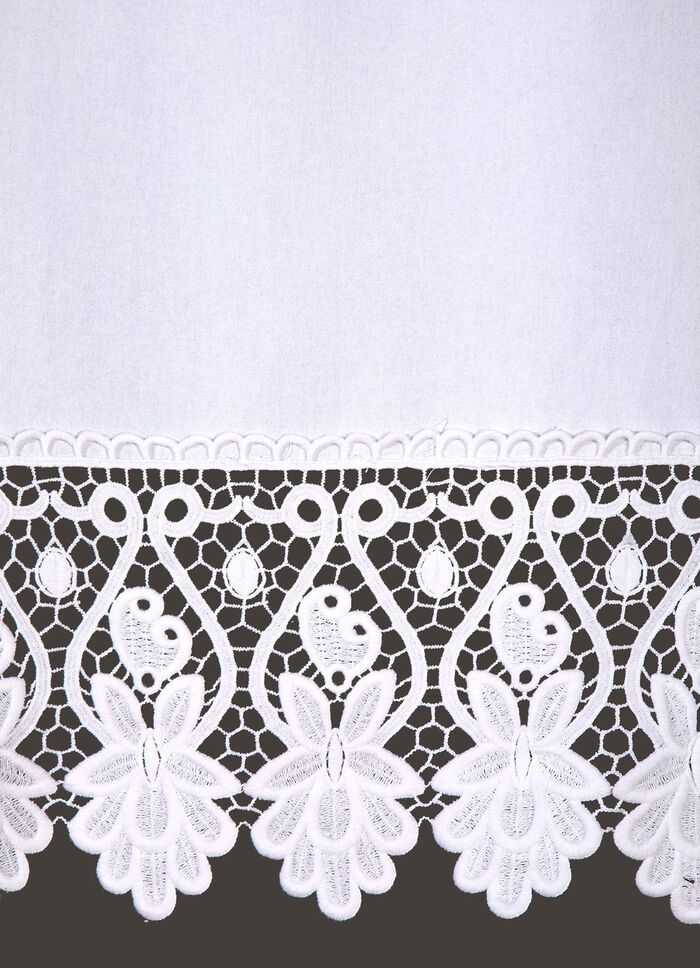 Raamdecoratie van puur katoen met hoogwaardige kant 