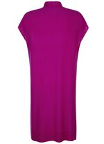 Lang gebreid kasjmier vest CYCLAAM