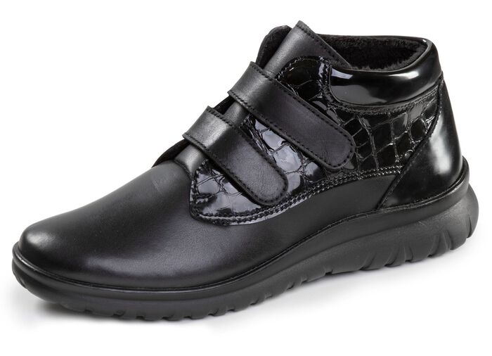 ELENA EDEN, gevoerde dameslaarzen, winterschoenen, breedte G, met uitneembaar voetbed ZWART