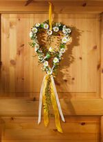 Wilgenhart met bladeren en madeliefjes 