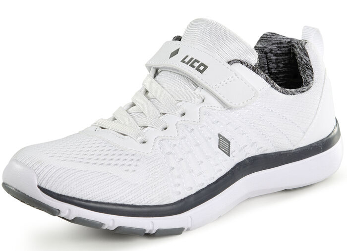 Sneakers gemaakt van textielmateriaal met een effectief patroon WIT