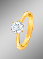 Massieve damesring met briljant 