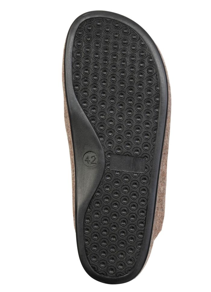 Comfortabele herenpantoffels van wolvilt BRUIN