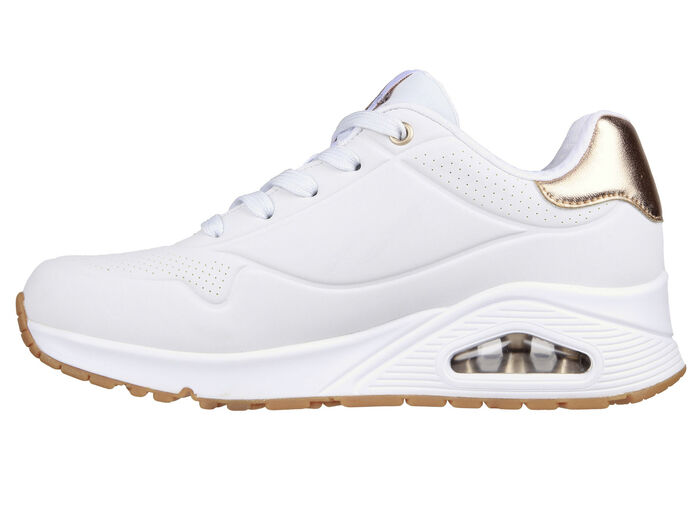 SKECHERS, comfortabele damessneakers, met zichtbaar luchtkussen WEISS-GOLD