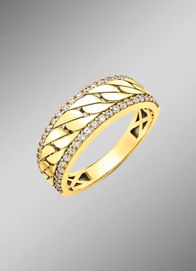 Chique damesring met synthetische zirkonia 