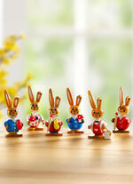 Houten konijntjes, set van 6 MULTICOLOR