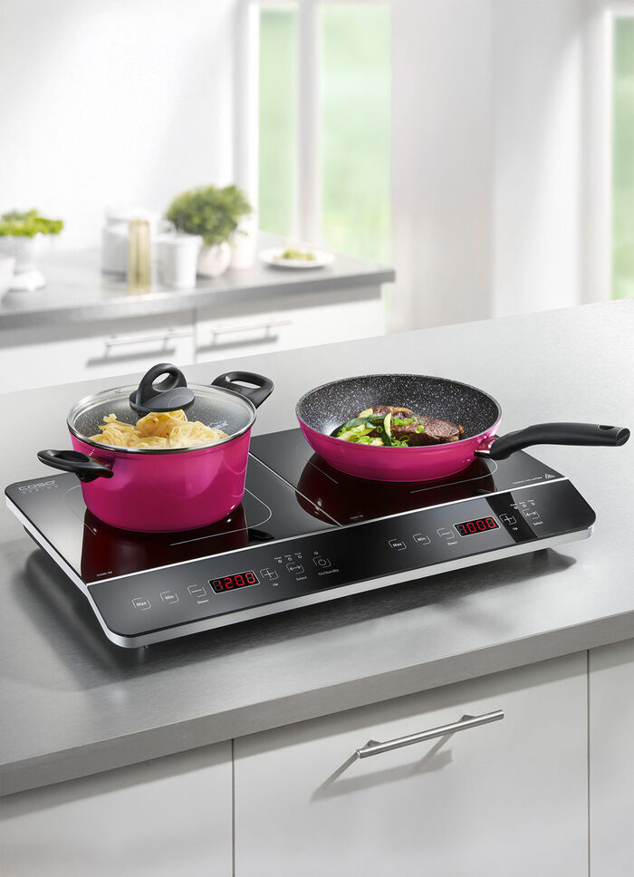 Inductiekookplaat van CASO ZWART-ZILVER