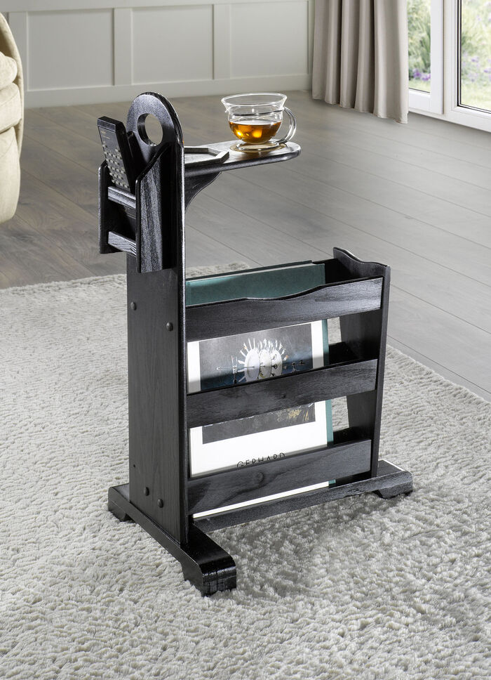 Bijzettafel gemaakt van massief grenenhout ZWART