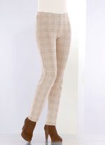 Broek met glencheck-design CAMEL-ECRU