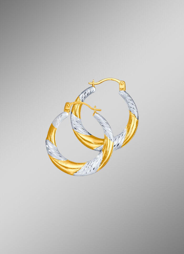 Tweekleurige creoolse oorbellen 