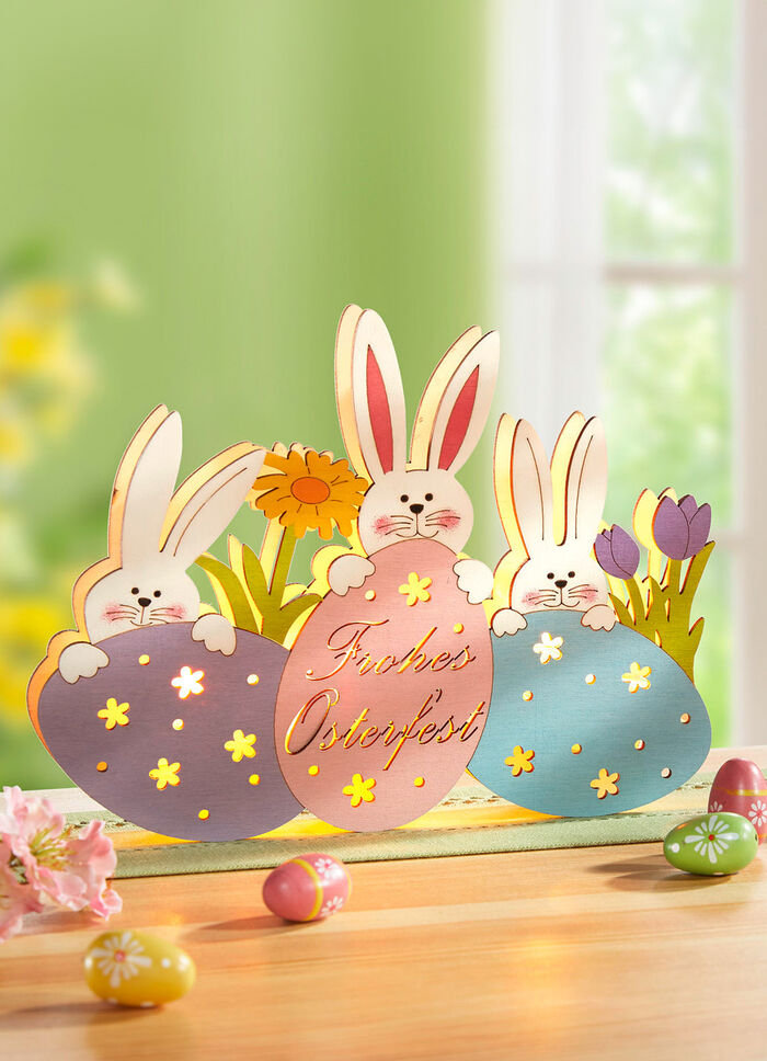 Verlichte houten decoratie 