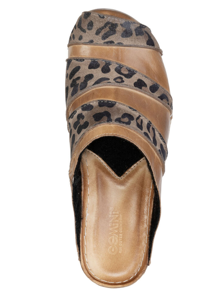 Gemini, trendy damesklompen, breedte G, gemaakt van leer BRUIN