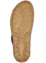 Gemini, comfortabele damesmuiltjes, breedte G, met klittenbandsluiting ZWART-COGNAC