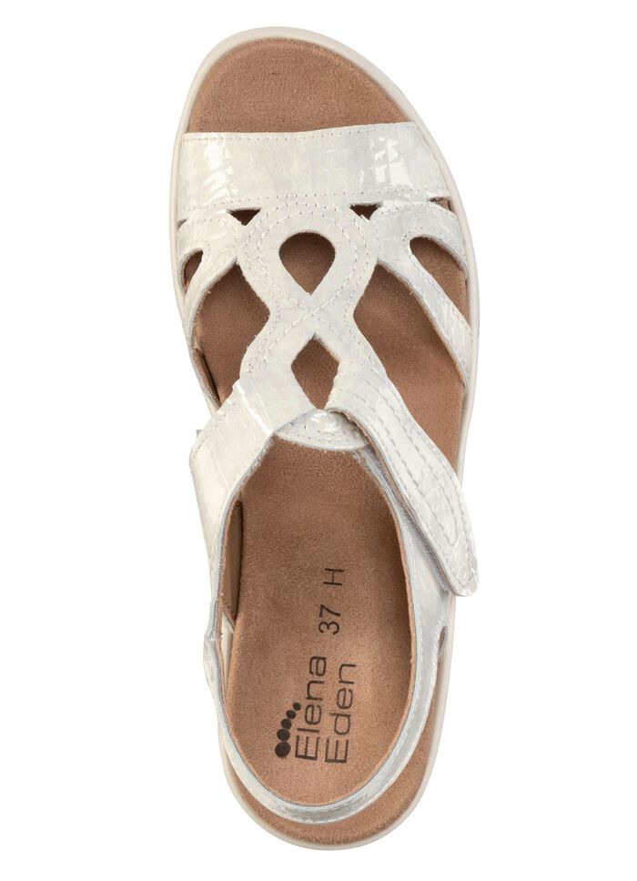 ELENA EDEN, chique damessandalen, breedte H, met uitneembaar voetbed ECRU