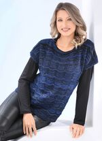 Trui met alpaca-inhoud DONKERBLAUW