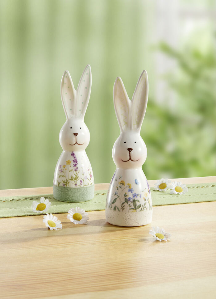 Paar konijntjes, set van 2, gemaakt van hoogwaardig keramiek 