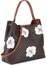 Collezione Alessandro tas met chique bloemenprint BRUIN-WIT