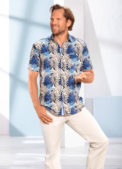 Slim gebloemd "Milano Italy"-overhemd 