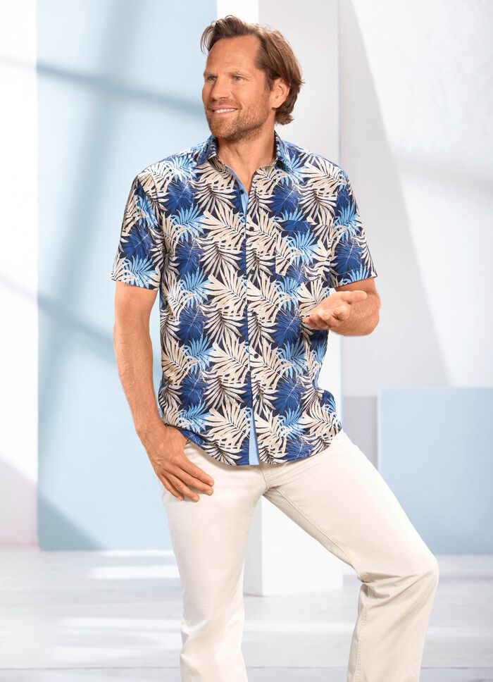 Slim gebloemd "Milano Italy"-overhemd 