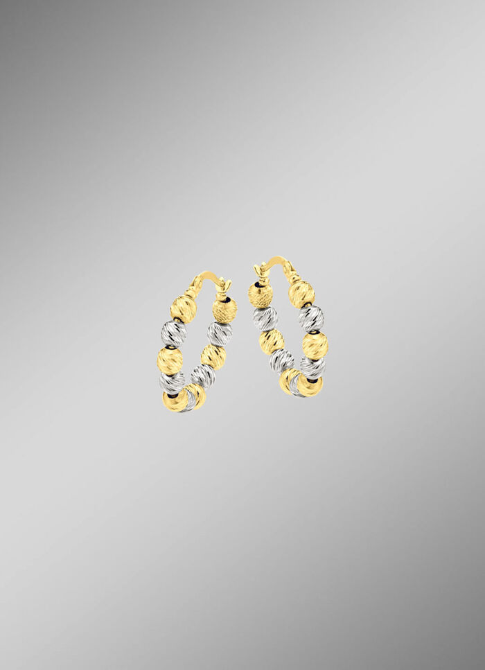 Met diamant beklede creolen in twee kleuren 