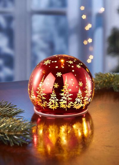 Glazen bol met verlichting 