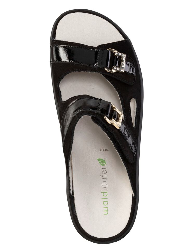 Ranger-muilezel met metalen sieraden met strass-steentjes ZWART