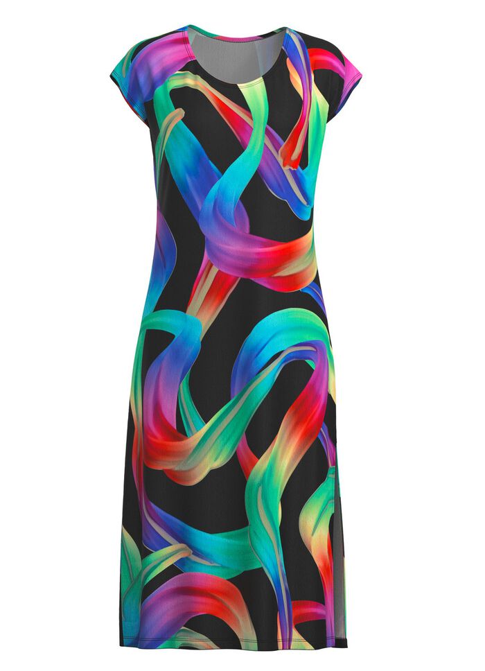 Jurk met een schitterend kleurenprintontwerp 