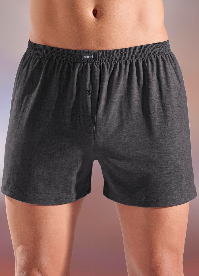 Set van vijf boxershorts van biologisch katoen met elastische tailleband, effen en gem&ecirc;leerd 