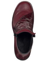 ELENA EDEN laarsje van gedeeltelijk nappaleer met reptielreli&euml;f BORDEAUXROOD