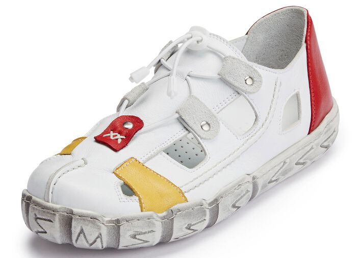 Andrea Conti pantoffels van nappaleer WIT-MULTICOLOR