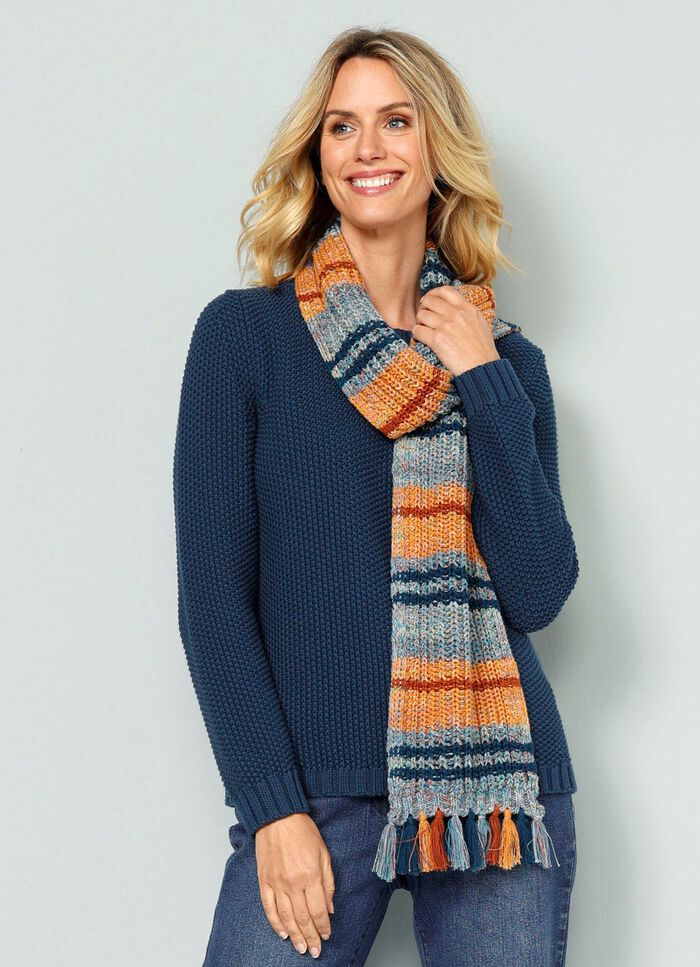 Grofgebreide trui met sjaal 