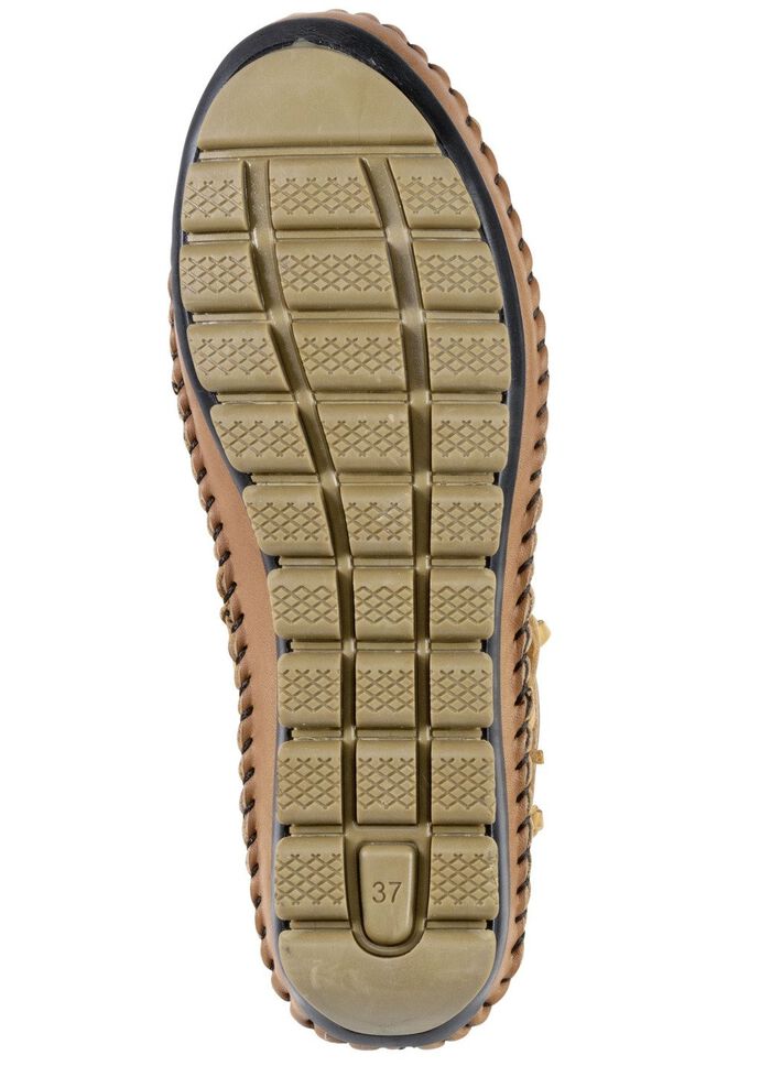 Gemini mocassin enkellaarsjes met een gerimpelde structuur CURRY