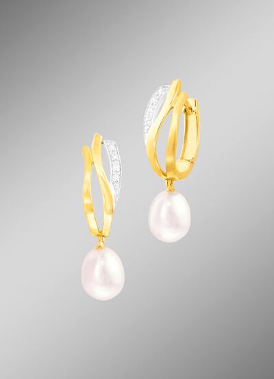 Creoolse oorbellen met zoetwaterparels 