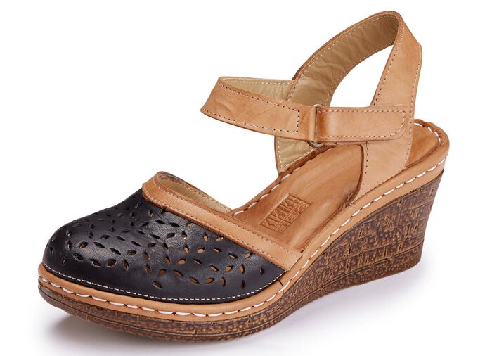 Gemini sandaal van geperforeerd rundnappaleer 