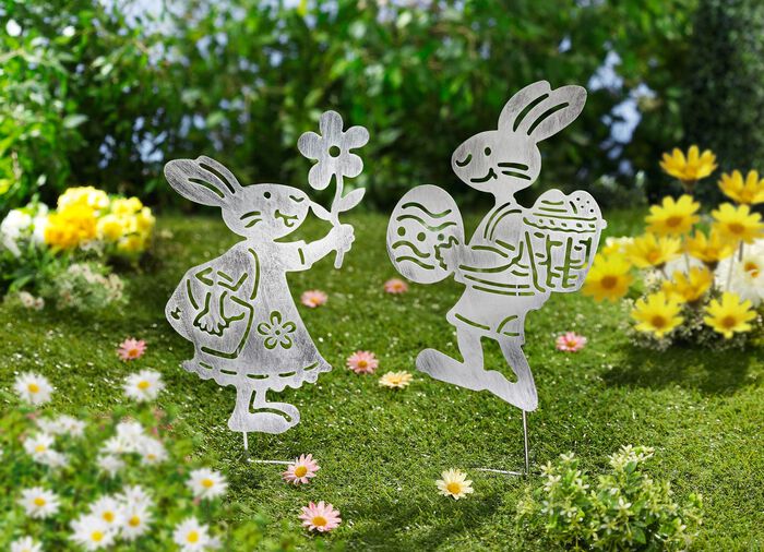 Tuinpalen "paar konijntjes", set van 2 