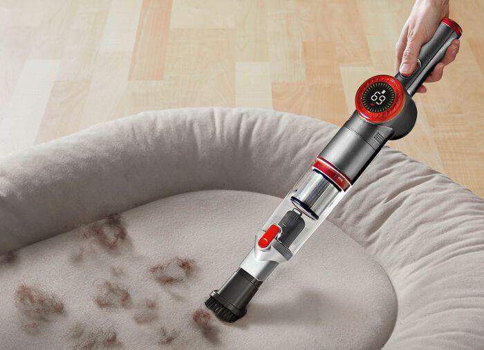 2-in-1 accu-hand- en vloerstofzuiger "MX14 max" met uitgebreide accessoires ZILVER-ROOD