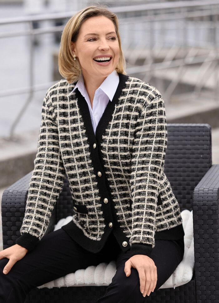 Cardigan van hoogwaardig effectgaren 