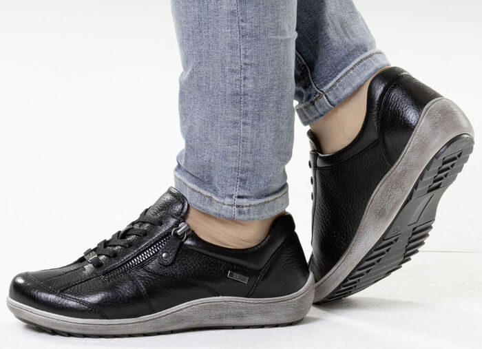 ELENA EDEN, ademende damessneakers, breedte H, met uitneembaar voetbed ZWART