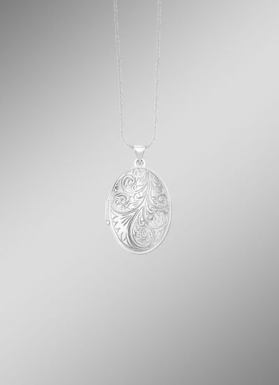 Elegante medaillon van zilver 925/- fijn 