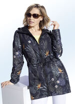 Lange jas met bloemen- en bladerenprint 