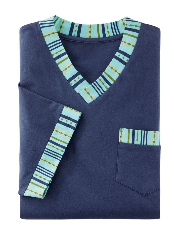 Set van twee nachthemden met V-hals en borstzak 