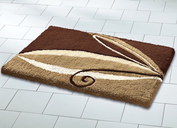 Zachte badkamerset met antislip achterkant BRUIN