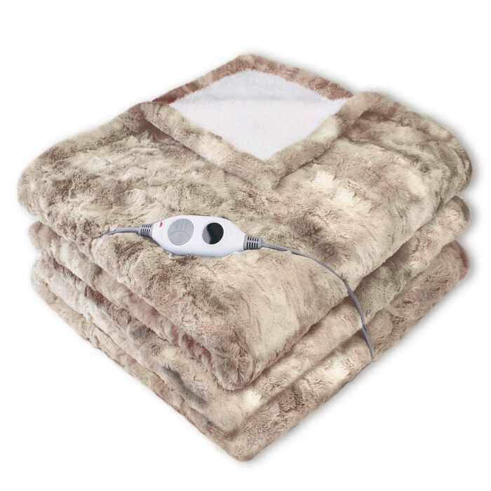 XXL elektrische deken in lamsvachtlook BEIGE