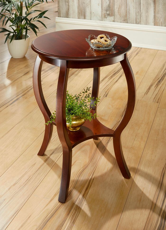 Gedeeltelijk massieve bijzettafel met poten van massief beukenhout NOTENHOUT