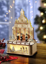 Verlichte houten decoratie 