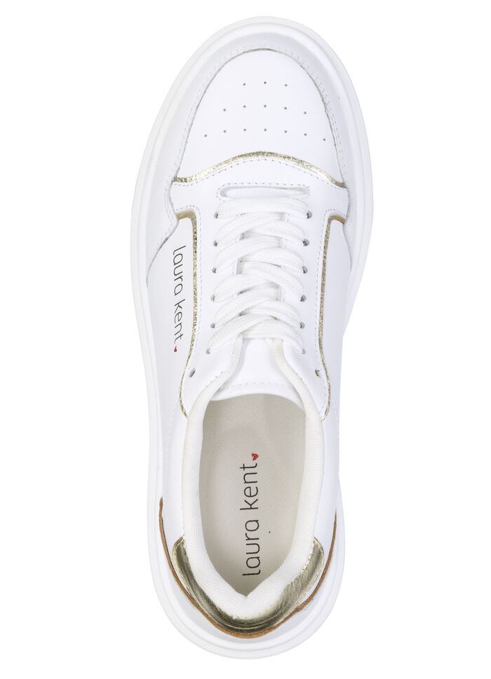 LAURA KENT, trendy damessneakers, breedte H, met uitneembaar voetbed WIT