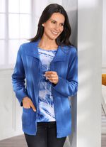 Vest met geribde accenten MIDDENBLAUW