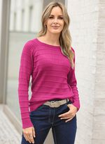 Trui in een mix van patronen FUCHSIA