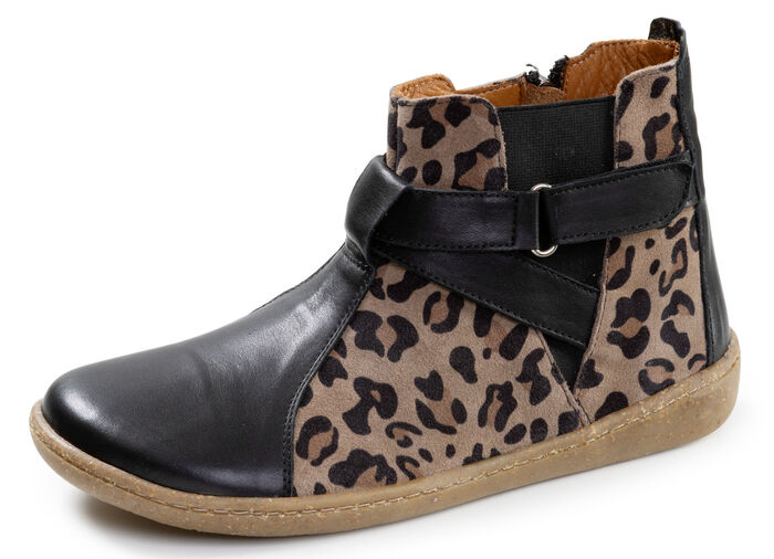 Gemini, trendy damesschoenen op blote voeten, breedte G, met uitneembaar voetbed ZWART-TAUPE